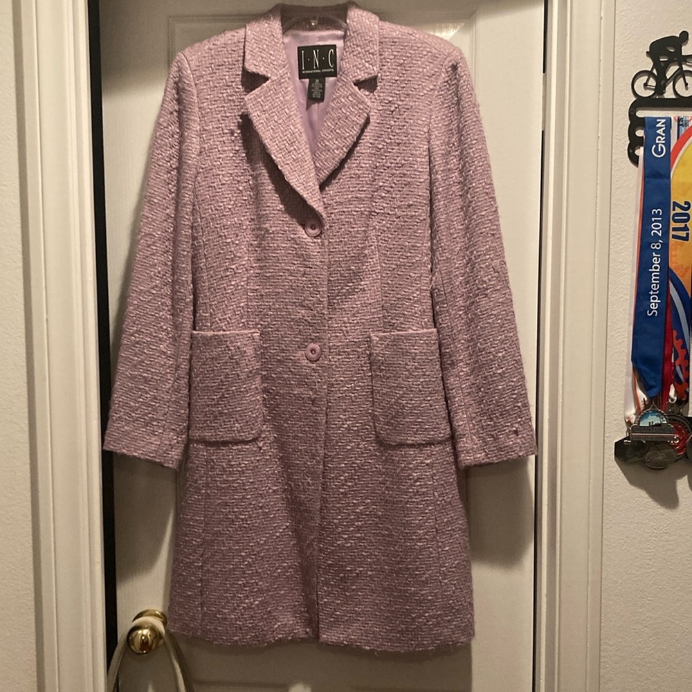 Beautiful INC lilac coat.  Excellent condition Size 10. Fully lined